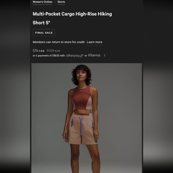 Lululemon hiking shorts - Picture 3 of 6